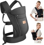 vrbabies Baby Carrier from Newborn, Ice Silk Upgrade-with belt, Black 