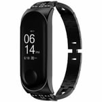 Xiaomi Mi Band 5/6 Smalt länkarmband med glittrande stenar, svart