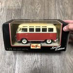 Maisto VW VAN BUS SAMBA 1:25 Scale Diecast  Camper Red/White . Special Edition