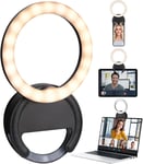 Ring Light Telephone,Température De Couleur Réglable 3000K - 7000K, Luminosité Réglable À 5 Vitesses, Pour Selfies, Ordinateur Portable/Tablette, Vidéo, Youtube, Tiktok