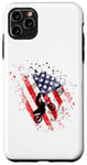 Coque pour iPhone 11 Pro Max Moto Drapeau Américain Motocross