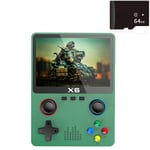 X6 Retro -pelikonsoli 3,5 tuuman IPS HD Screen Mini Handheld Game Player 3D Joystick Sisäänrakennettu 10000 + Pelit ATJ22735 32-bittinen RISC