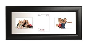 Inov8 British Made Picture/Photo Frame, Brushed Large Black Triple App 6x4 x 2L/1P Inch, Pack of 2