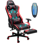 Chaises de Gaming Chaise de Bureau avec Fonction massage 7 points Douxlife GC-RC03 Siège de bureau pivotant avec support lombaire avec repose-pieds