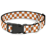 Buckle Down Pc-w30303-wl Checker Blanc/Orange Plastique Pince à col, Large Large/18–81,3 cm