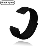 Nya 18mm 20mm 22mm armband för Garmin Venu 2S handledsband Vivoactive 3 4S 4 Forerunner 245 645 Galaxy Watch 4 Classic 42 46mm Svart Nylon Svart Nylon Black Nylon 22mm