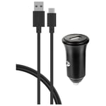 Chargeur voiture 3A IC Smart + Câble USB A/USB C Noir Bigben - Neuf