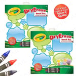 CRAYOLA 6 x Speech Bubble Wall Stickers & 6 x Dry Wipe Pens Reusable Note/Memo