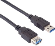 Rallonge Usb 3.0 Superspeed Avec Câble De Transfert De Données Jusqu'À 5 Gbit/S, Câble De Charge Usb 3.0 Type A Femelle Vers Fiche 9 Broches, 3 X Blindé, Couleur Noir, Longueur 0,5 M[X1665]