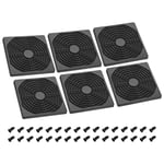 6 Pack 120mm Cooling Fan Filter with Screw ABS Ventilator Grill Guard Black