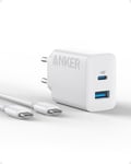 Anker Chargeur iPhone USB C 20W, Chargeur iPad, Recharge Rapide, Compatible avec iPhone 15/ iPhone 15 Plus/iPhone 15 Pro/iPhone 15 Pro Max/iPad et Autres (avec câble USB-C 150cm)