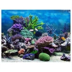 Basetbl - Affiche de fond d'aquarium de corail sous-marin adhésif en pvc, papier de décoration pour toile de fond (91 x 50 cm)