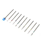 10PCS Nail Drill Bit Grinding Head Set Polishing Manicure Tools Finger Dead FST