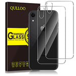 QULLOO Compatible avec iphone Xr 6.1 inch 2018 Arrière Verre Trempé, 9H Dureté 2.5D Couverture Complète Film Protection Arrière Écran Protecteur Vitre Coque de Remplacement