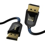 FIBBR VESA Certified DisplayPort 2.1 Cable 1M, 16K 40Gbps DP to DP Cable(16K@30Hz, 10K@30Hz, 8K@60Hz, 4K@144Hz), Support 3D, HDCP2.2, G-Sync & FreeSync for 3090 Gaming Monitor Graphic Card Laptop PC