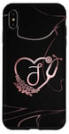 Coque pour iPhone XS Max J Monogramme Initial Infirmière Docteur Rose Stéthoscope