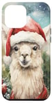 Coque pour iPhone 15 Pro Max Costume de lama de Noël moche Merry Christmas Vibes To Go