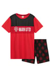 Manchester United FC Mens Short Pyjama Set T-Shirt & Shorts Sleepwear Nightwear