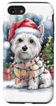 iPhone SE (2020) / 7 / 8 West Highland White Terrier Santa Hat Christmas Tree Lights Case