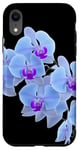 Coque pour iPhone XR Magnifique orchidée bleue Phalaenopsis en forme de mania