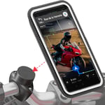 Innovation Française, Support Telephone Moto Magnétique Pro Avec Pochette Imperméable Détachable, Antivibrations. Porte Téléphone Pour Guidon De Moto, Scooter. Accessoire Moto Universel