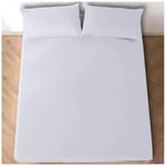 GC GAVENO CAVAILIA Housse uni Facile d'entretien, draps de lit Super Doux, taies d'oreiller en Polycoton, Blanc, King