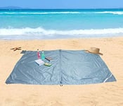 Homecall Tapis de plage pliable avec poche de rangement, format XXL (Bleu)