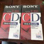 Sony Clarity & Durability Blank VHS Tapes 2x 180 3 Hour Tapes Factory Sealed