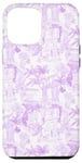 Coque pour iPhone 12 Pro Max Toile de vacances italienne Mauve Preppy