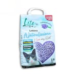 LifeGreen Litière Naturelle pour Chat 2 kg Lavande, avec Fibre de Pois et amidon de maïs, végétal, biodégradable, aggglomérant, 3,8L, élimine Les odeurs