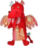 Red Dragon Hand Puppet for Kids by Fiesta Crafts- Soft & Interactive Red Dragon.