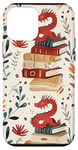 Coque pour iPhone 12 mini Motif de ver de bibliothèque Cute Dragon Books Cottagecore