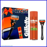 Gillette Fusion 5 Precise Shaving Gift Box Set Razor & 200ml Sensitive Shave Gel