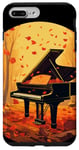 Coque pour iPhone 7 Plus/8 Plus Joli piano profond en automne pour les amateurs de feuilles tombantes