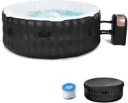 Spa Gonflable 4 Places Spa Rond Portable avec 108 Jets a Bulles de Massage Bâche de Protection et Tapis de Sol Capacite 800 L