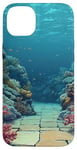 Coque pour iPhone 14 Plus Récif de corail sous-marin vintage paysage graphique