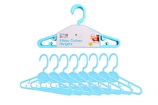 8 Baby Coat Hangers Small Clothes Hangers Slim Space Saving Blue Cloth Organiser