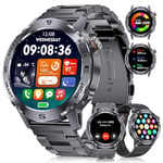 DREMAC Smart Watch fo Men, 1.43" HD AMOLED Touch Screen Blood Pressure Watch, IP68 Waterproof Smart watch, Bluetooth Voice Call/120+ sports Mode/Health Monitoring, Android iOS Fitness Watch