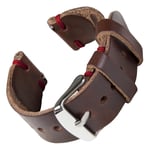 Bofink® Handgjord läderrem för TicWatch Pro - Brun / Röd