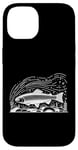 Coque pour iPhone 14 Line Art Poisson Aquariste & Ichtyologiste Truite arc-en-ciel