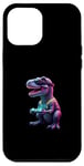 Coque pour iPhone 12 Pro Max Gaming Dinosaurs- Le T-rex joue aux jeux vidéo