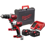 Milwaukee M18 BPP2C-502C Heavy Duty Twin Pack Batteries 2 x 5.0Ah Kit Box