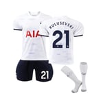 (2023/24 Tottenham Hem #21 Kulusevski Fotbollströja Kit för barn Vuxna 28(150-160CM)