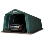 Tente-garage carport 3,3 x 9,6 m d'élevage abri agricole tente de stockage bâche pvc 800 n armature solide vert foncé , sol dur, béton - Intent24