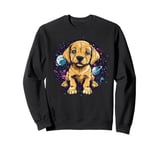 Puppy In Space Cute Cosmic Adventure Sweatshirt