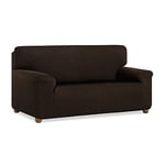 MAXIFUNDAS Vega 2 Seater Sofa Cover - Elastic Sofa Cover Brown - Non Slip Jacquard Fabric Couch Cover - Extra Soft Couch Cover Back Ribbons