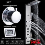 Shower Panel Column tower Thermostatic Stainless Steel Waterfall Jets Mixer Tap