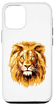 Coque pour iPhone 12/12 Pro Le roi des bêtes, tête de lion, confiance en soi, jungle