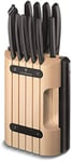 Victorinox Knife Block, Space for 6 Knives, Knife Storage, Compact, Space-Saving, Elegant Design Made of Wood, Almond Beige