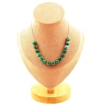 Collier 15 perles Mica vert de Tanzanie qualité 5A 8 mm. Chaine en Collier femm